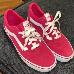 Vans Classic Pink and White Low-Tops